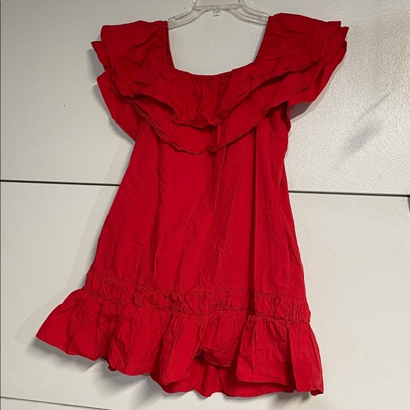 ENGLISH FACTORY WOMENS RED MINI DRESS OFF THE SHOULDER MEDIUM - Picture 6 of 6